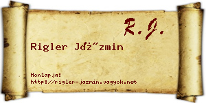 Rigler Jázmin névjegykártya